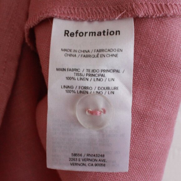 Reformation Sheri Linen Mini Dress in Pink Rose Petals 6 - Picture 8 of 12